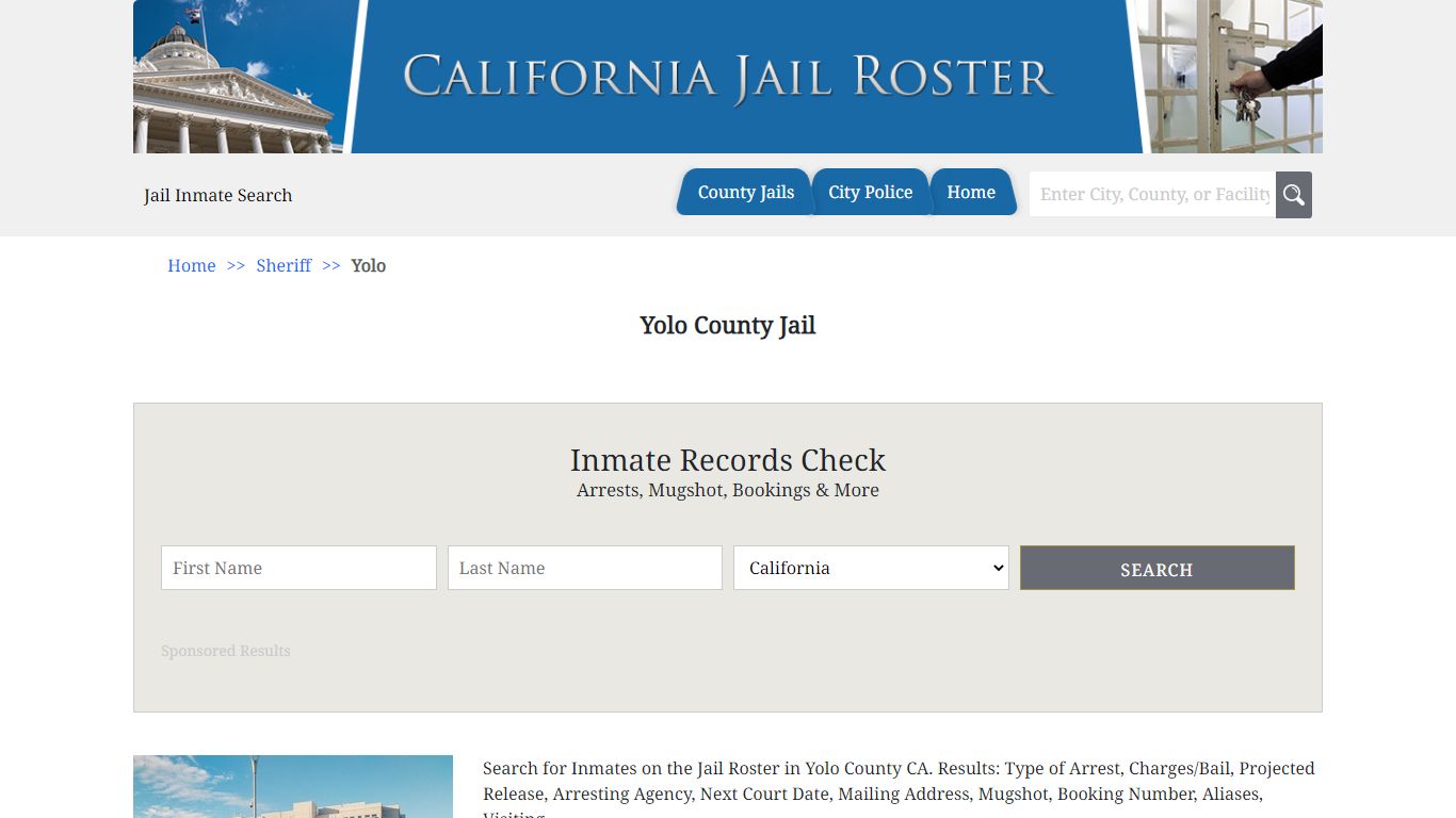 Yolo County Jail - Jail Roster Search